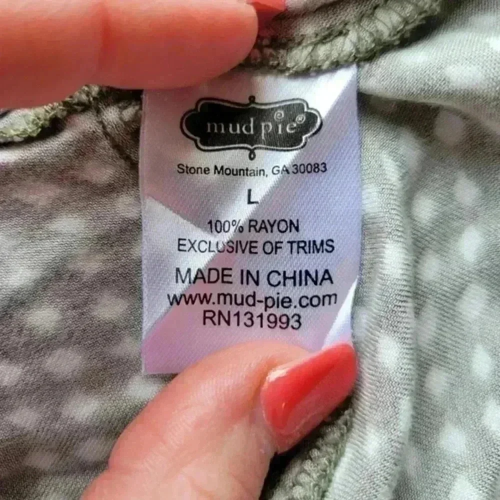 Mud Pie Olive Green Long Sleeve Dress - Picture 8 of 9